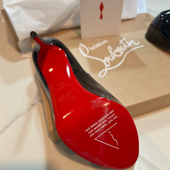 Christian Louboutin New Very Prive 120 patent Black size 7 Platform Heel - Picture 3 of 5
